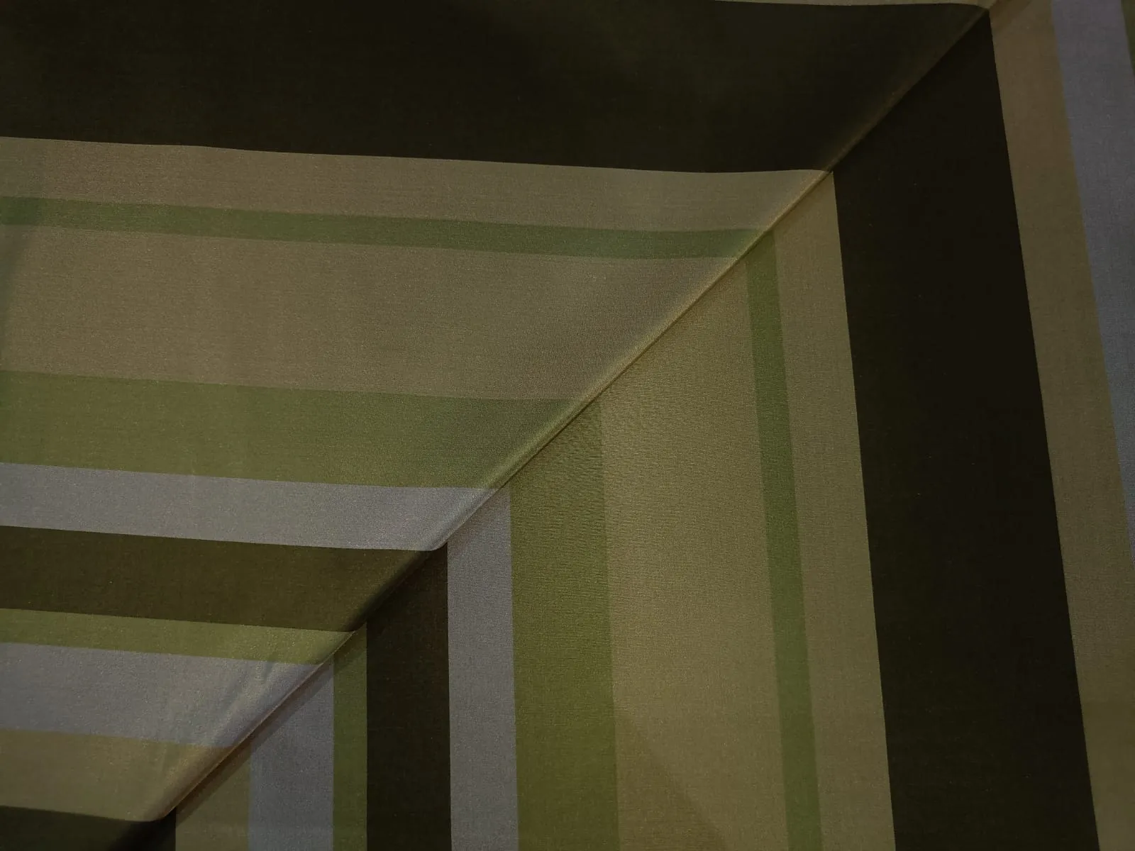 100% Silk Taffeta Fabric Shades of Green stripes 54" wide TAF#S77[1]