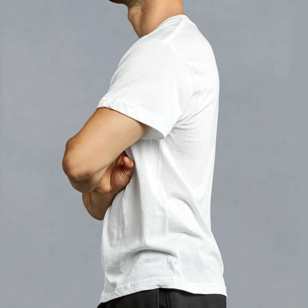 6 Mens White V-Neck T-Shirt 100% Cotton Undershirt Comfort Soft Tee Tagless 2XL