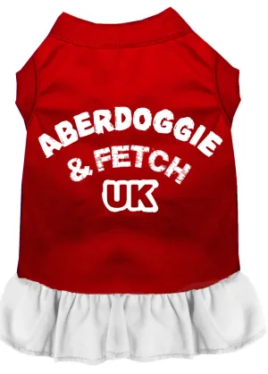 Aberdoggie Uk Screen Print Dress Red With White Xl