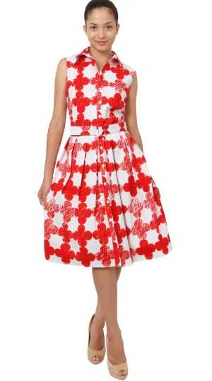 Audrey Dress Shirt Collar Sleeveless Regular Cotton Stretch (Pop Clover)