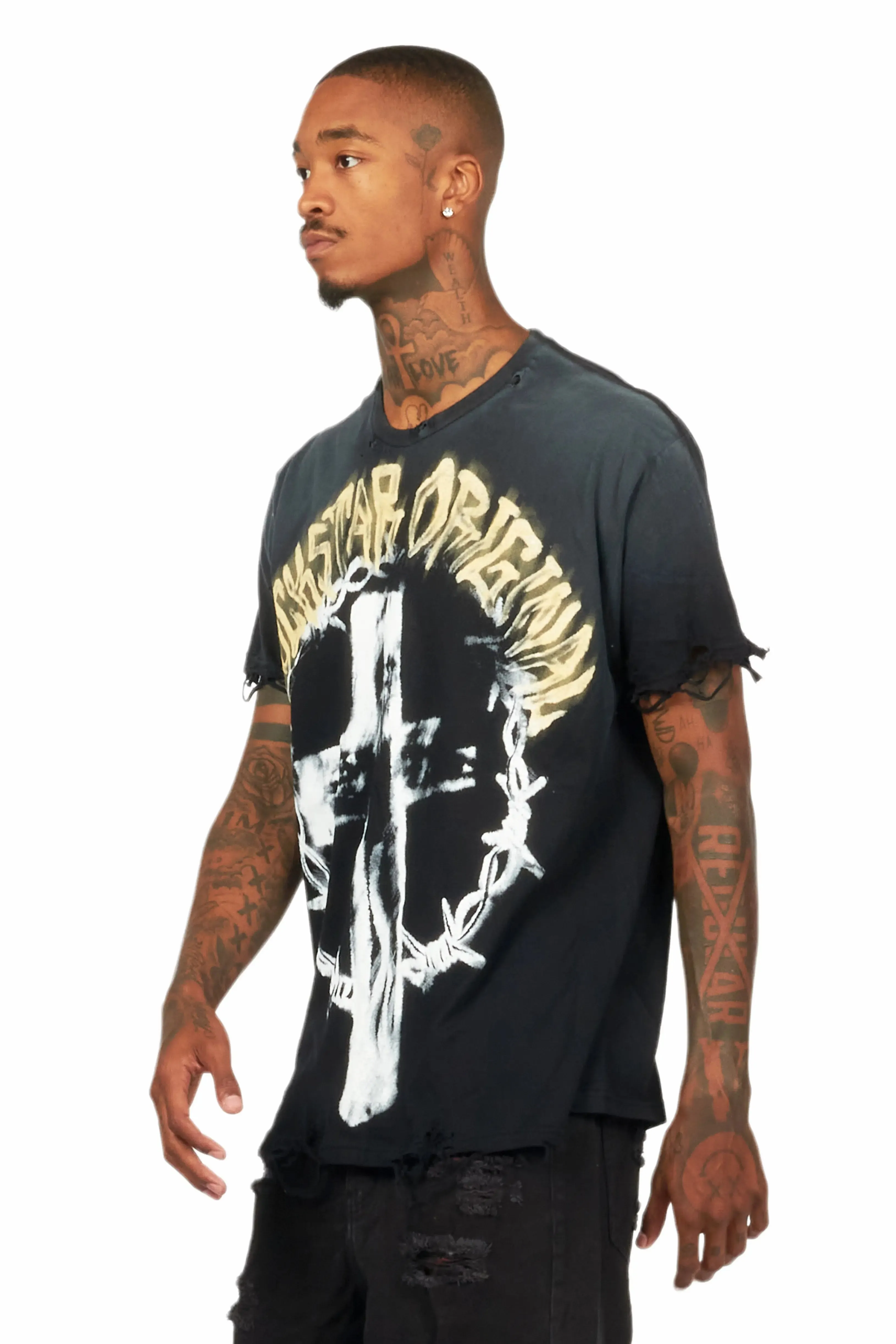 Baki Black Oversized Graphic T-Shirt