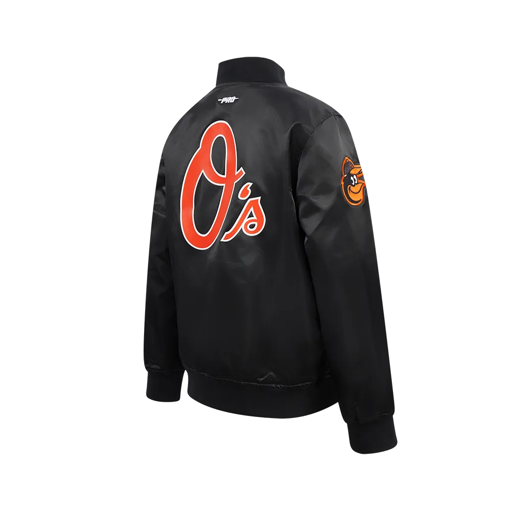 BALTIMORE ORIOLES CLASSIC BIG BOYS SATIN JACKET (BLACK)