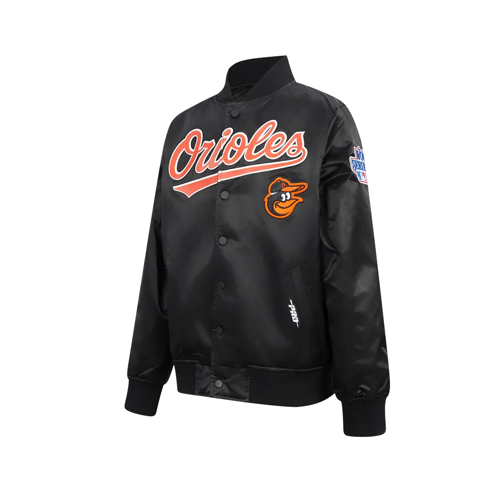 BALTIMORE ORIOLES CLASSIC BIG BOYS SATIN JACKET (BLACK)