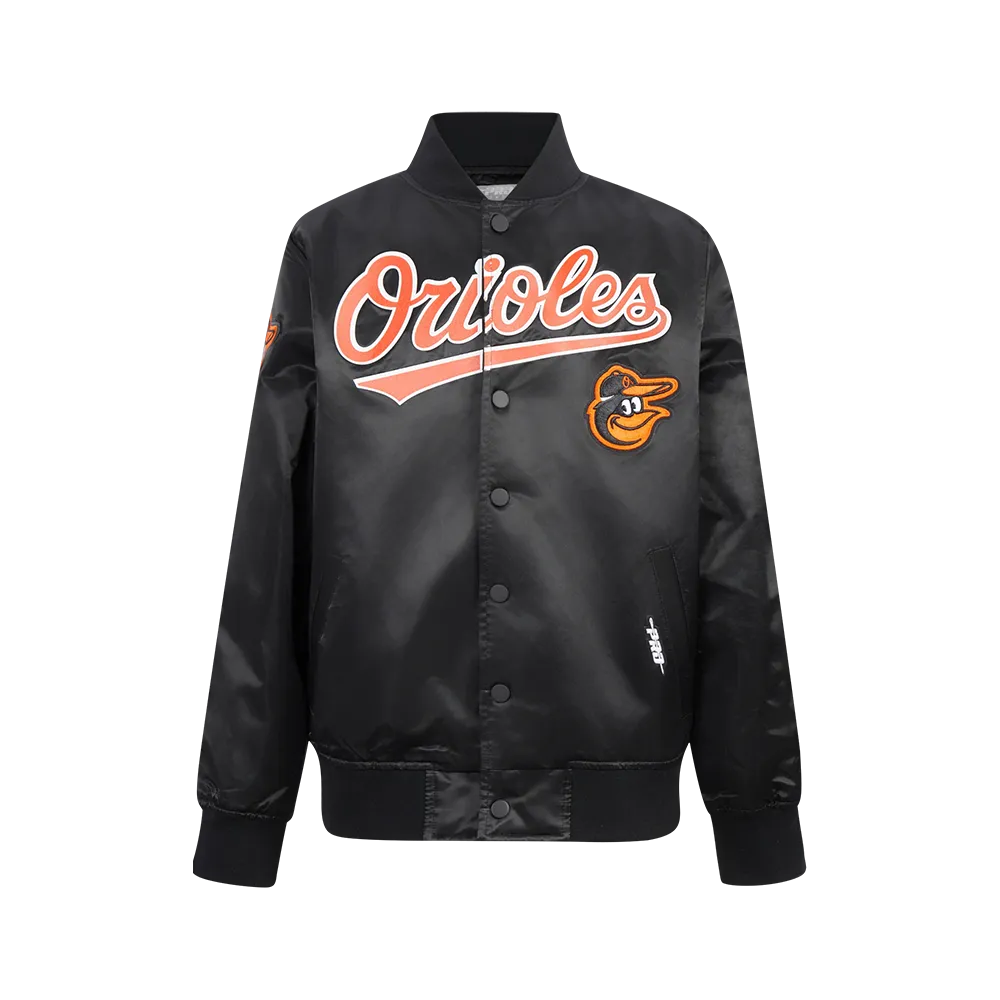 BALTIMORE ORIOLES CLASSIC BIG BOYS SATIN JACKET (BLACK)