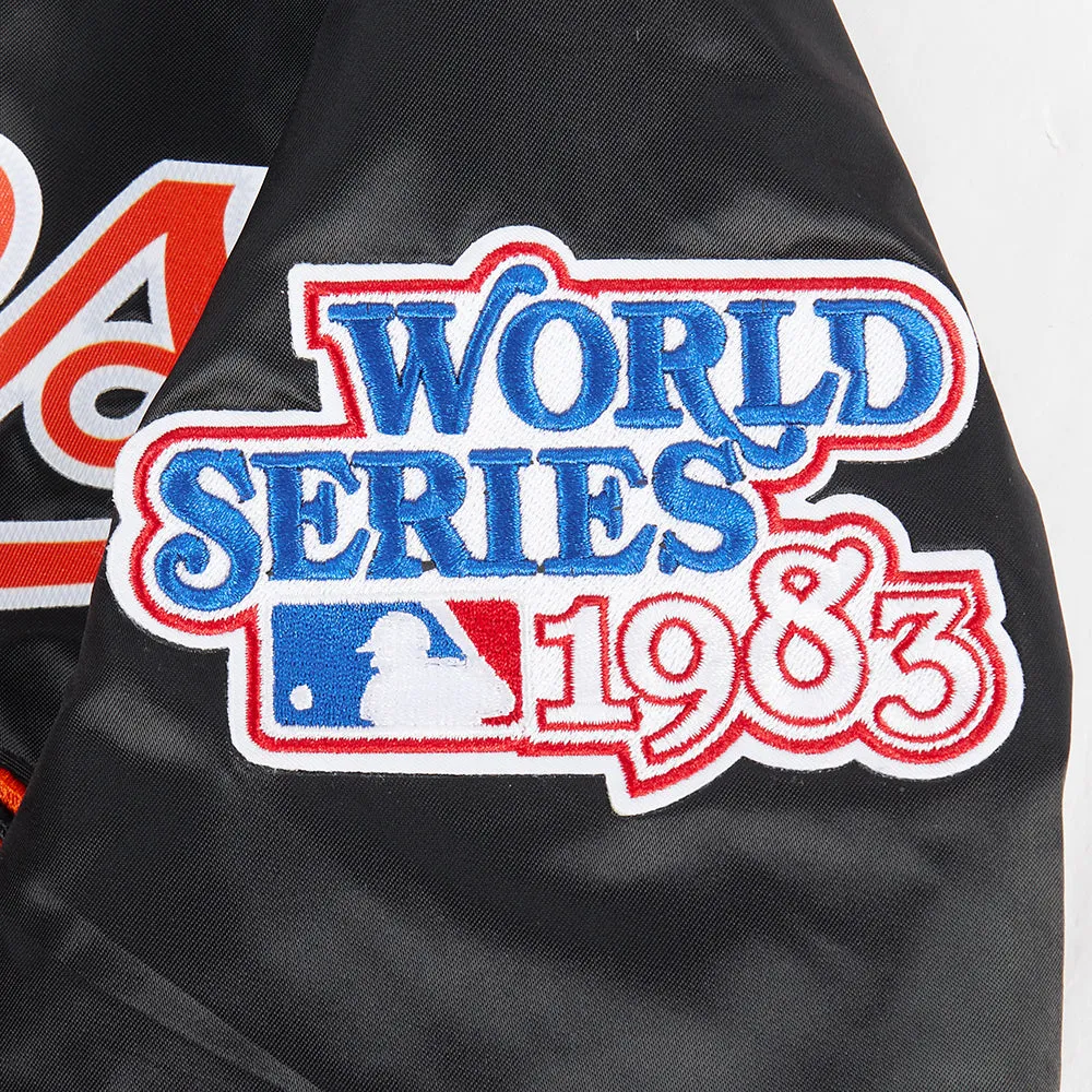 BALTIMORE ORIOLES CLASSIC BIG BOYS SATIN JACKET (BLACK)