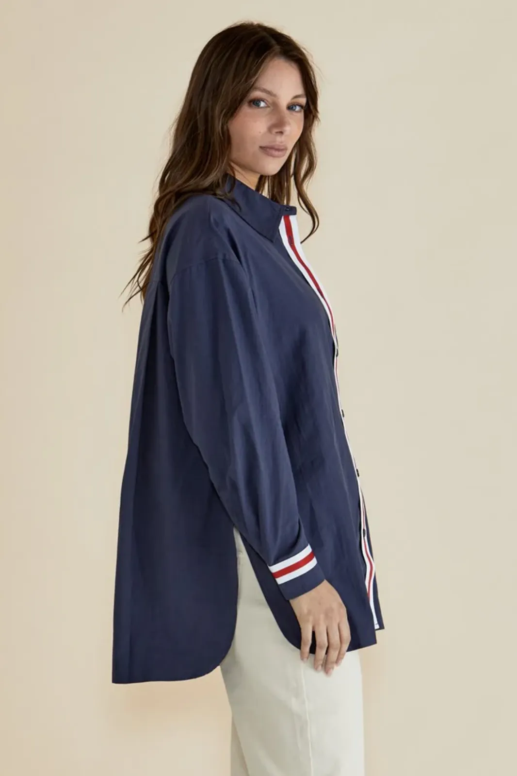 Betty Basics Claire Classic Shirt - Classic Blue