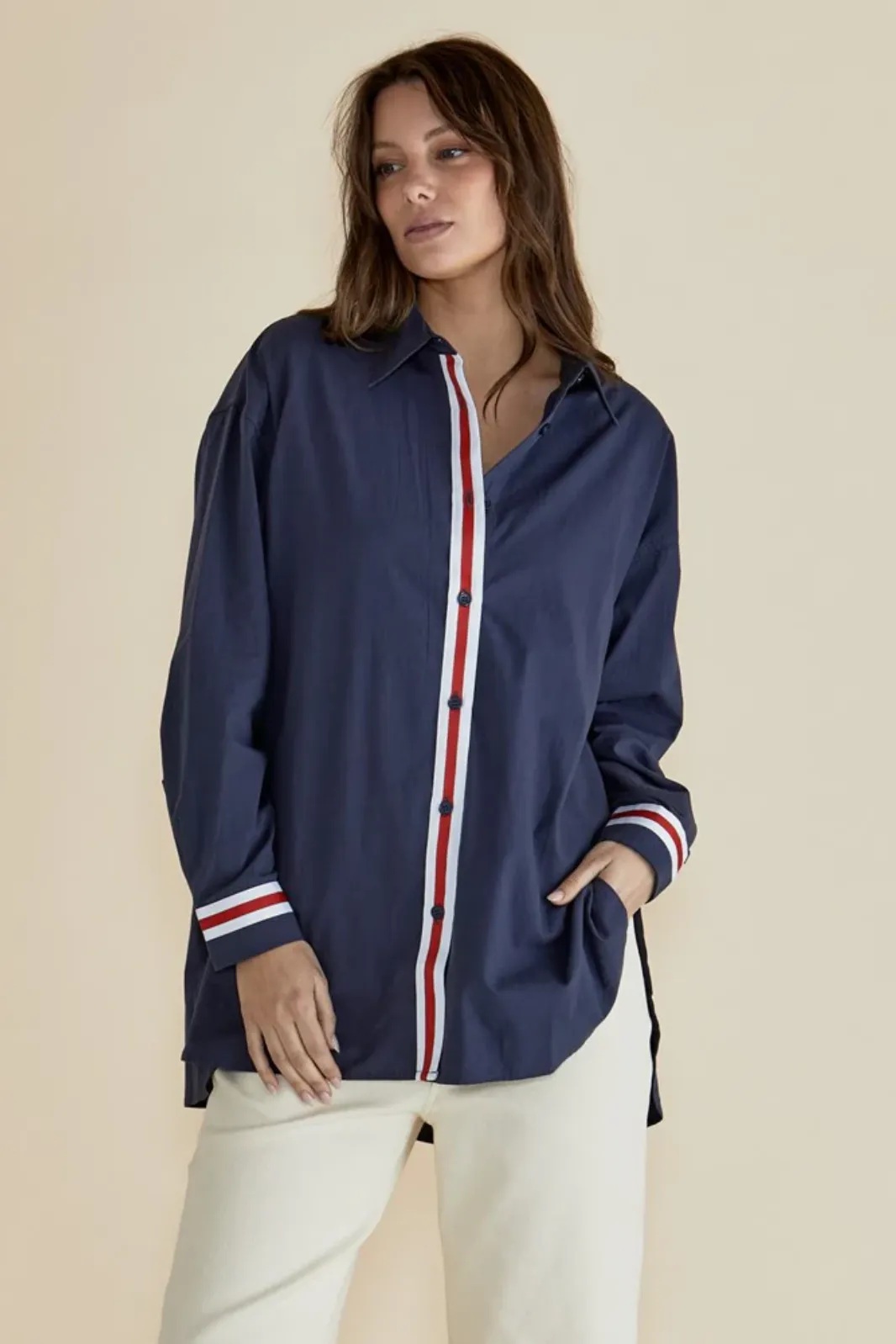 Betty Basics Claire Classic Shirt - Classic Blue