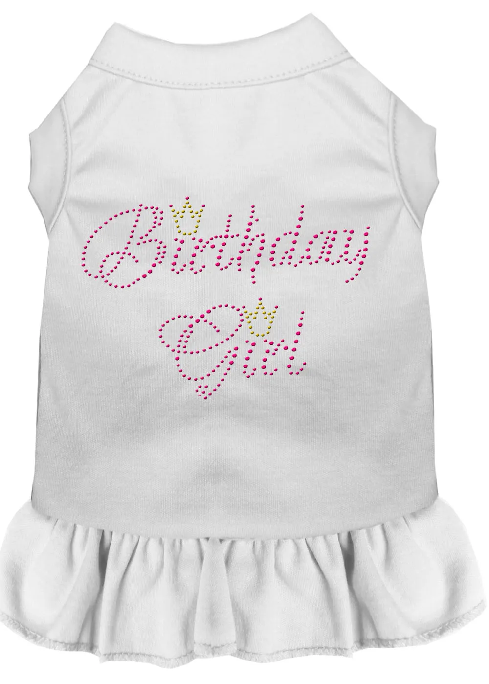 Birthday Girl Rhinestone Dress White Xs