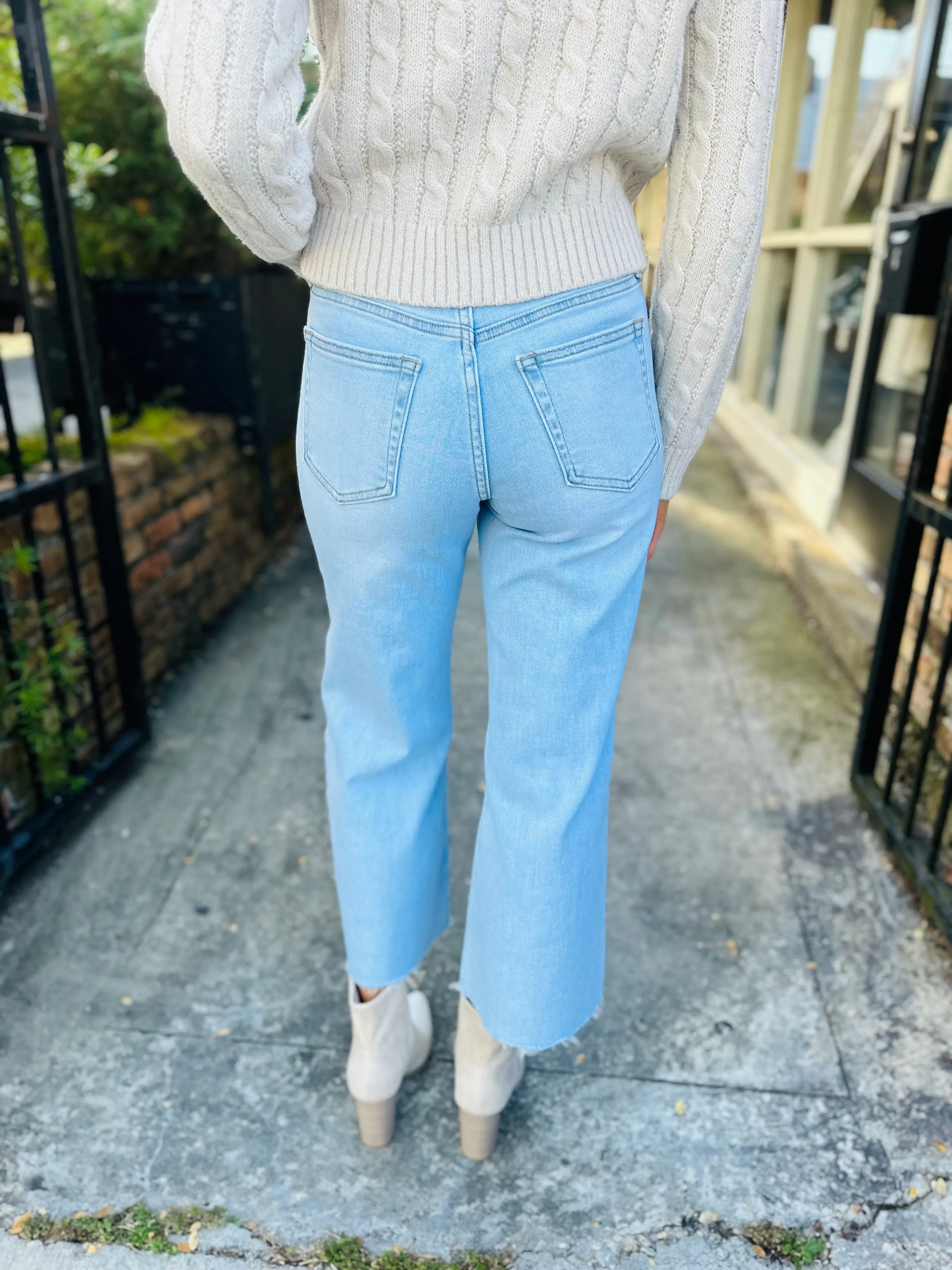 Blakely Slim Wide Leg Denim- Lt. Denim