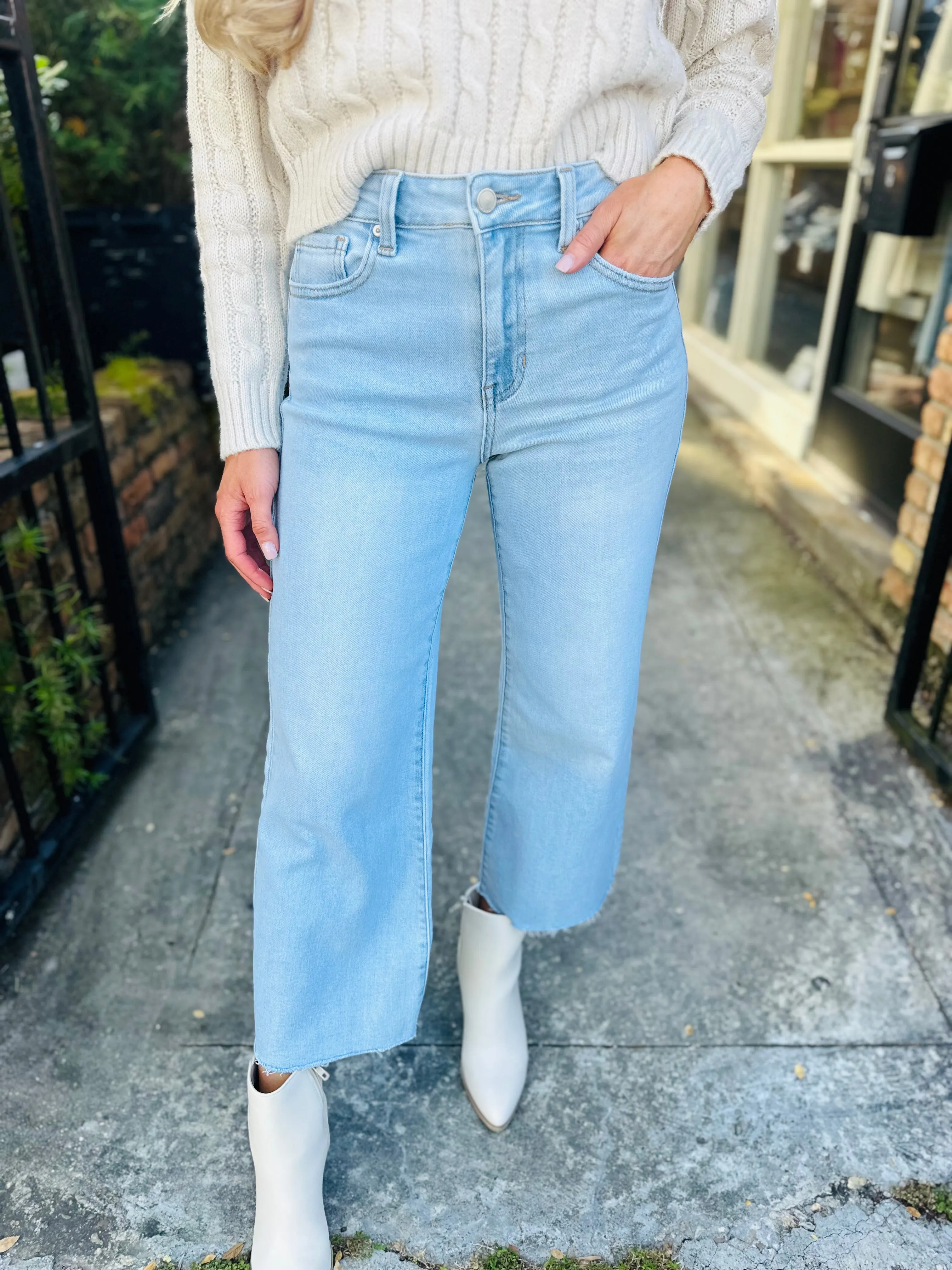 Blakely Slim Wide Leg Denim- Lt. Denim