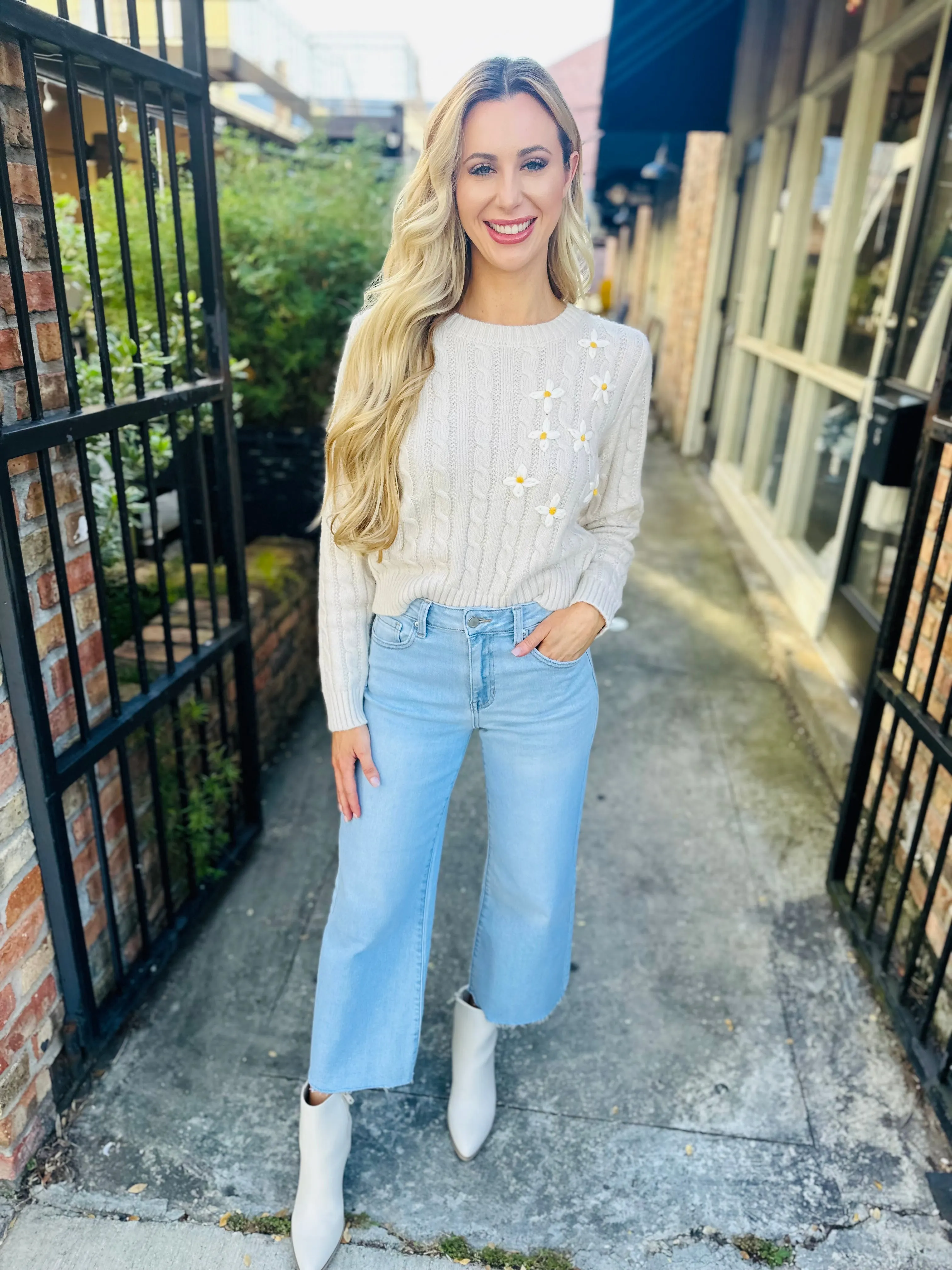 Blakely Slim Wide Leg Denim- Lt. Denim