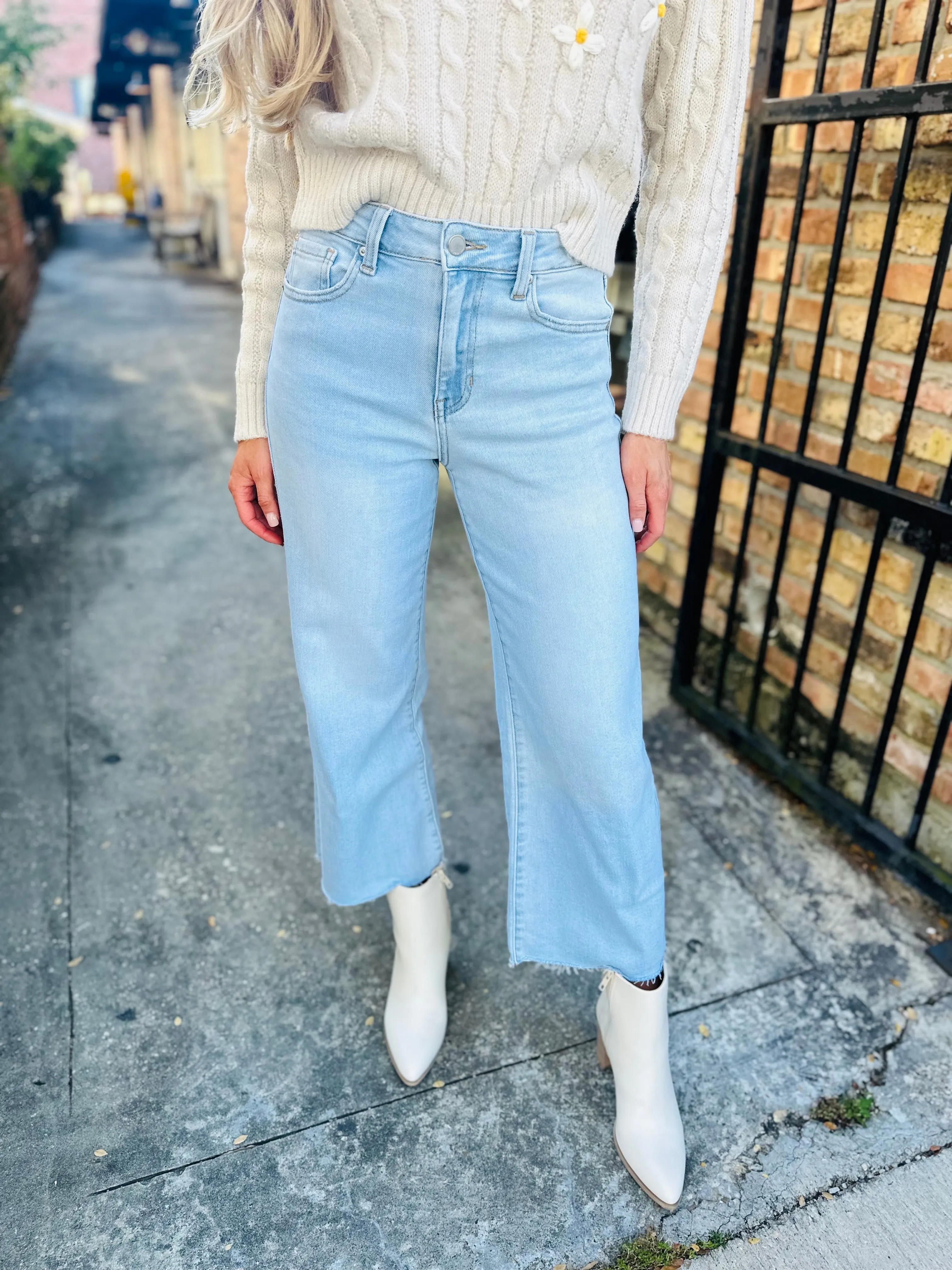 Blakely Slim Wide Leg Denim- Lt. Denim