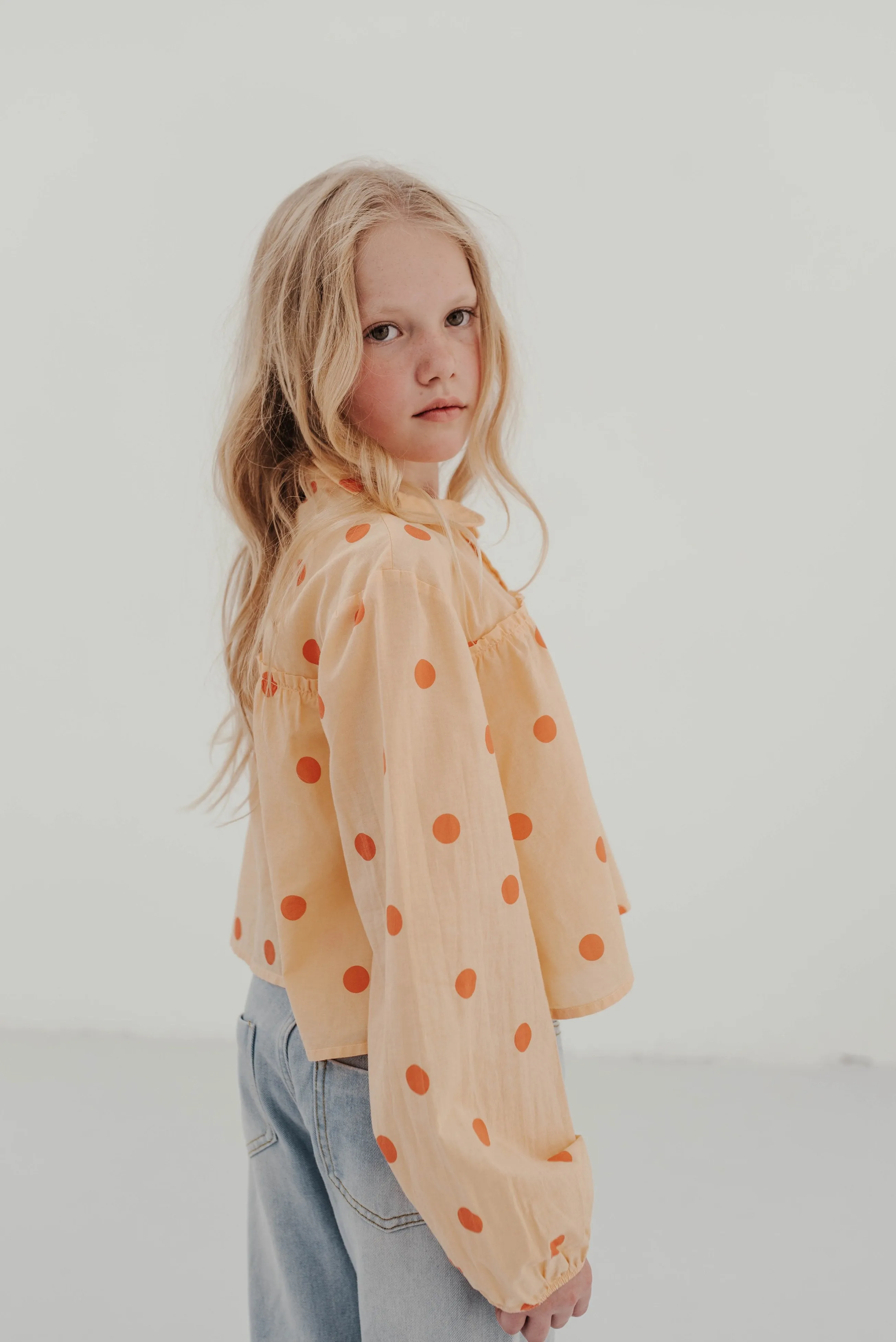 Blouse Fancy Collar Soft Tango Dot