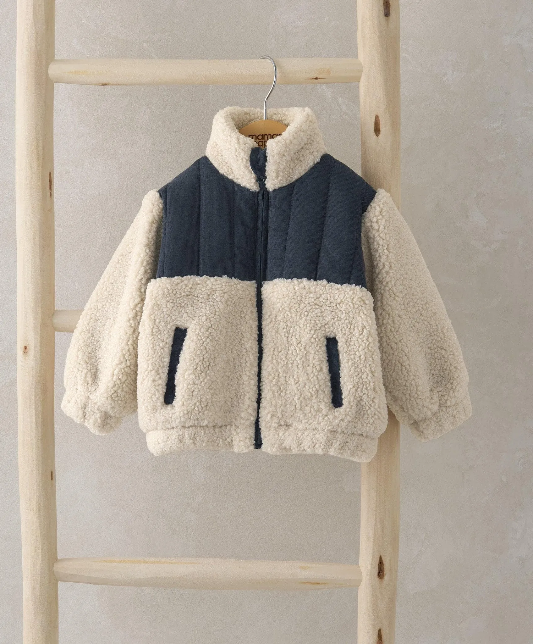 Borg Jacket - Black/Beige