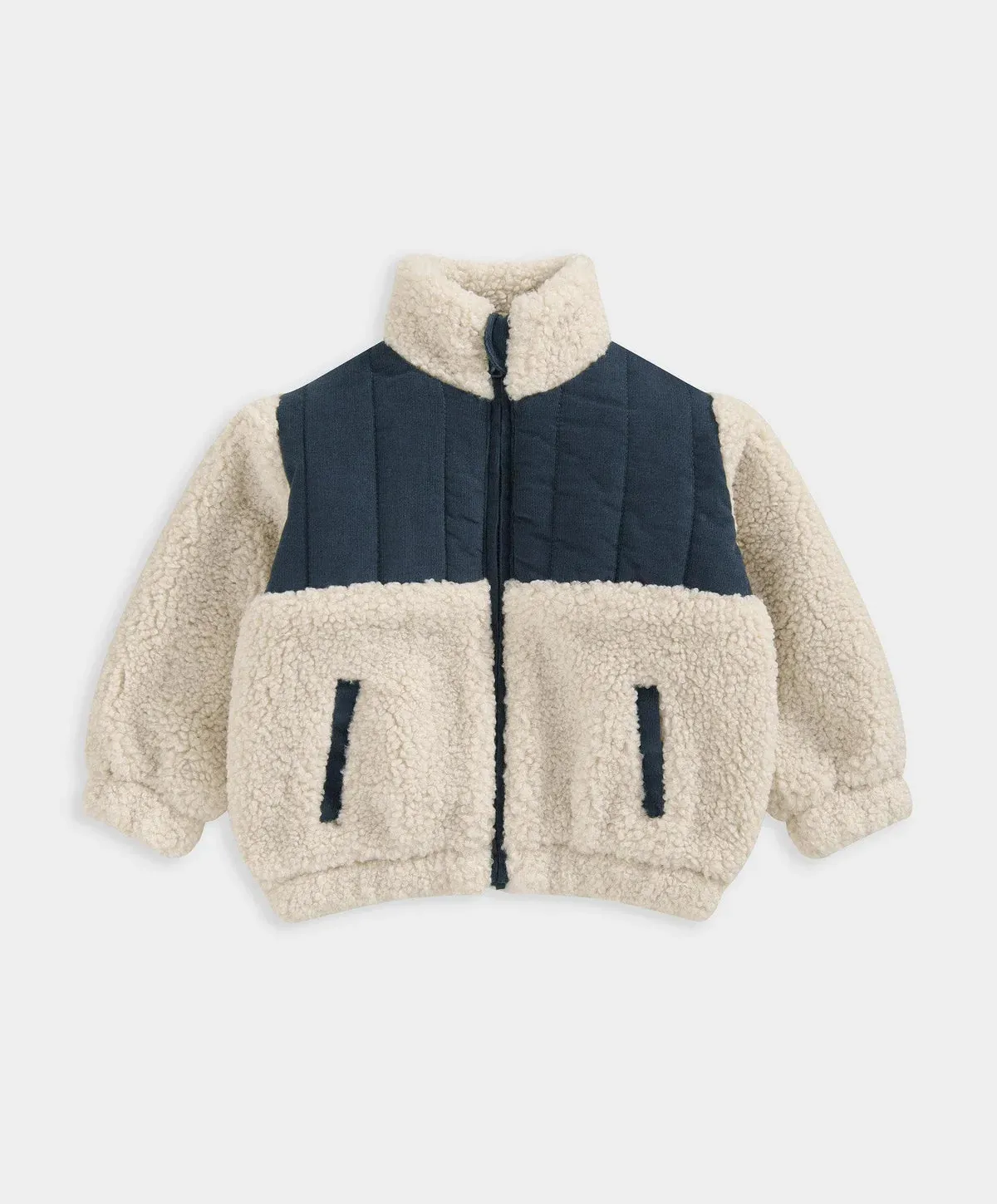 Borg Jacket - Black/Beige