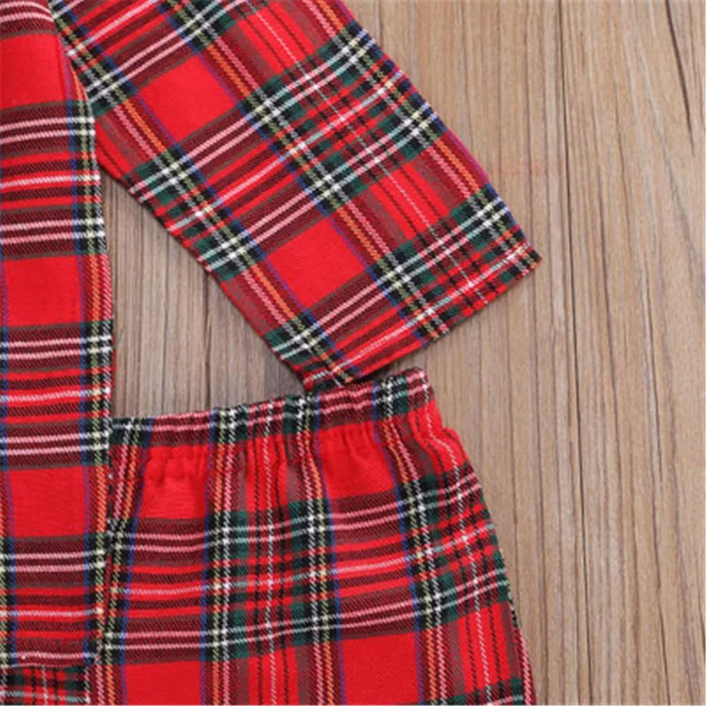 Boys Long Sleeve Plaid Tops Pants Baby Boys Clothing Wholesale