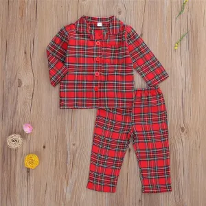 Boys Long Sleeve Plaid Tops Pants Baby Boys Clothing Wholesale