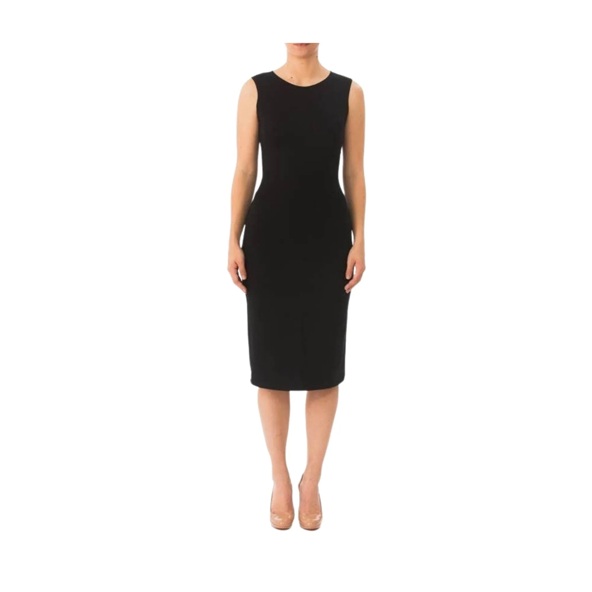 Brown Stretch Cotton Jersey Bodycon Sleeveless Dress, Midi Dress, Cocktail Dress, Layering Dress, Tznius Dress, Sheath, Versatile Tank Dress