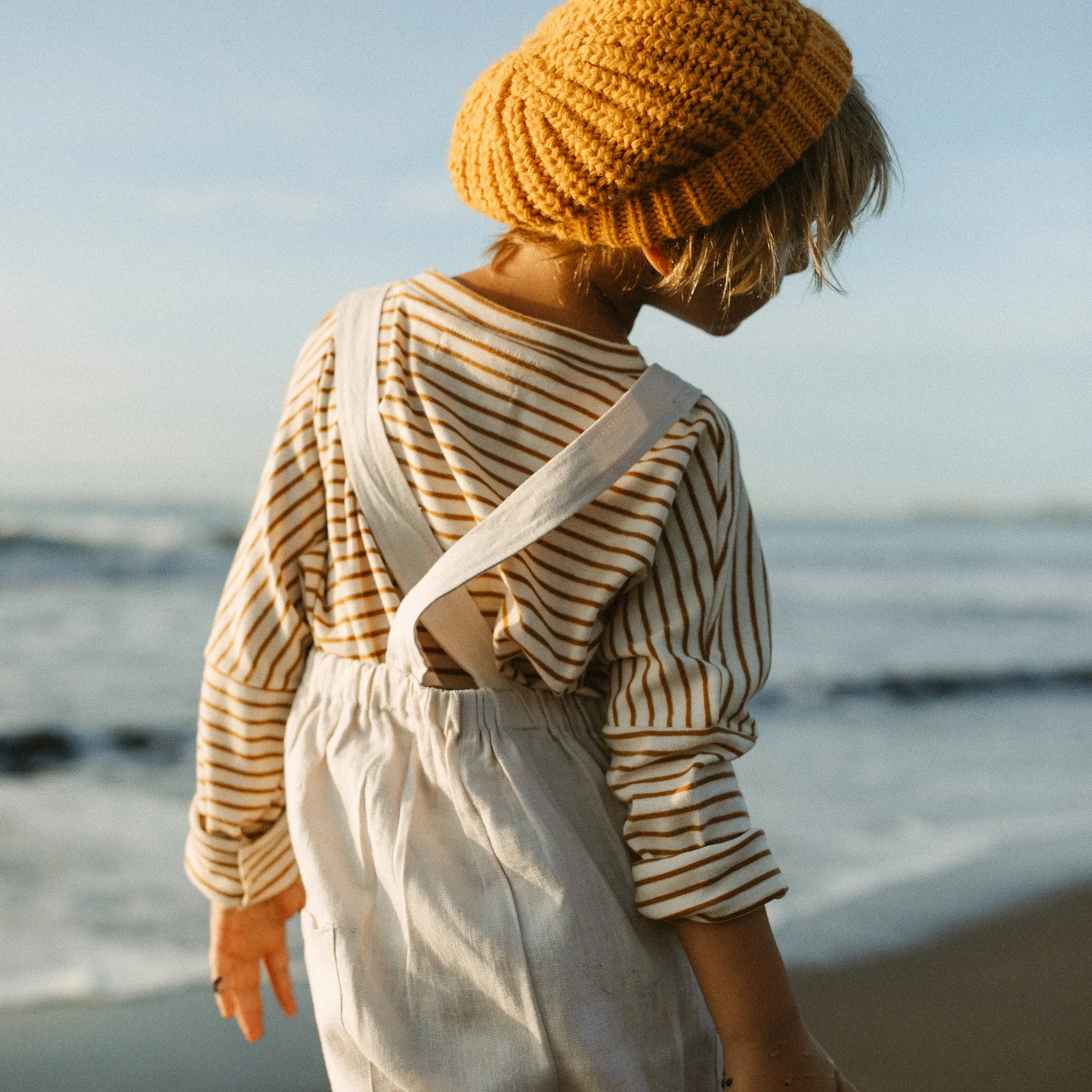 Brushed Cotton Stripe Long Sleeve Top