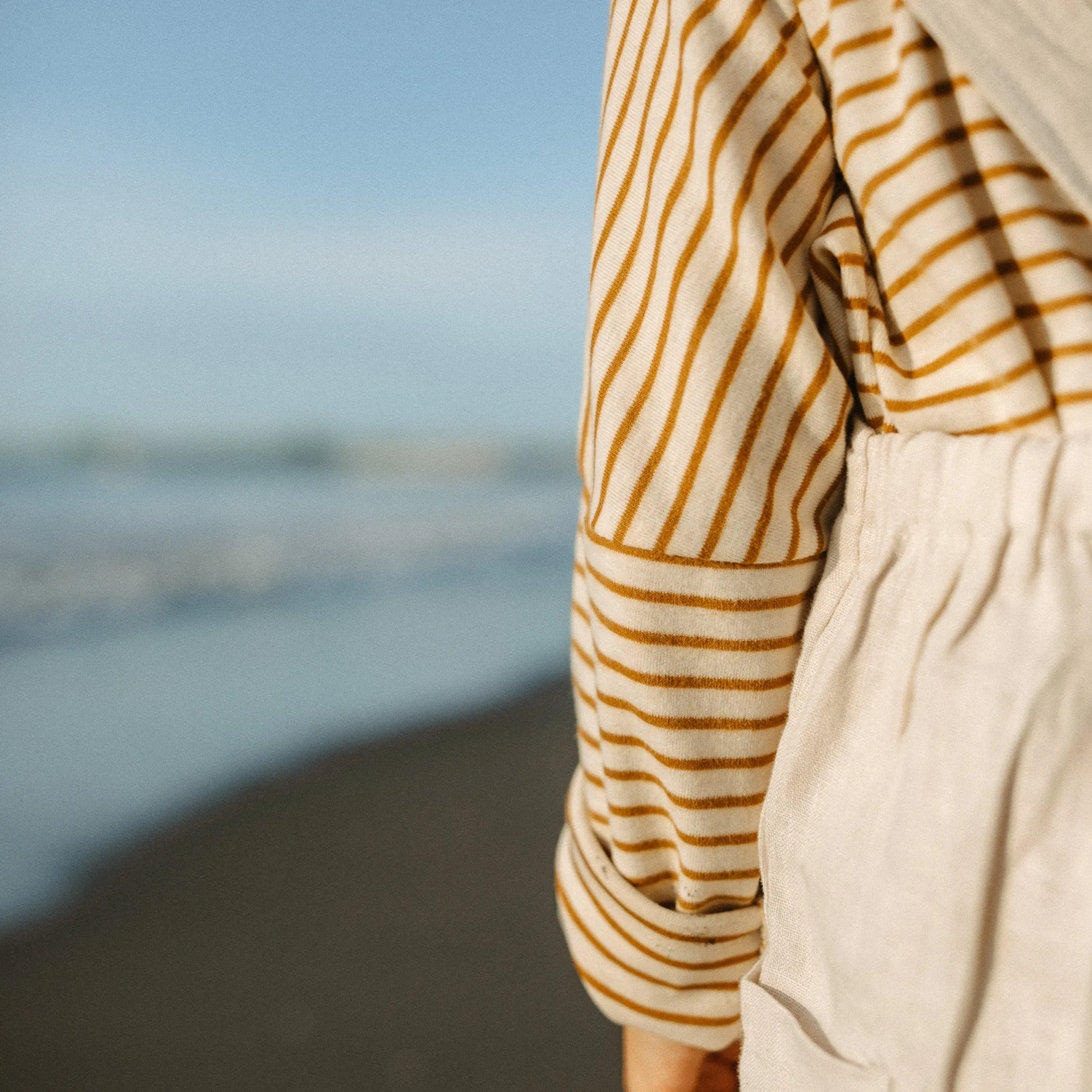 Brushed Cotton Stripe Long Sleeve Top