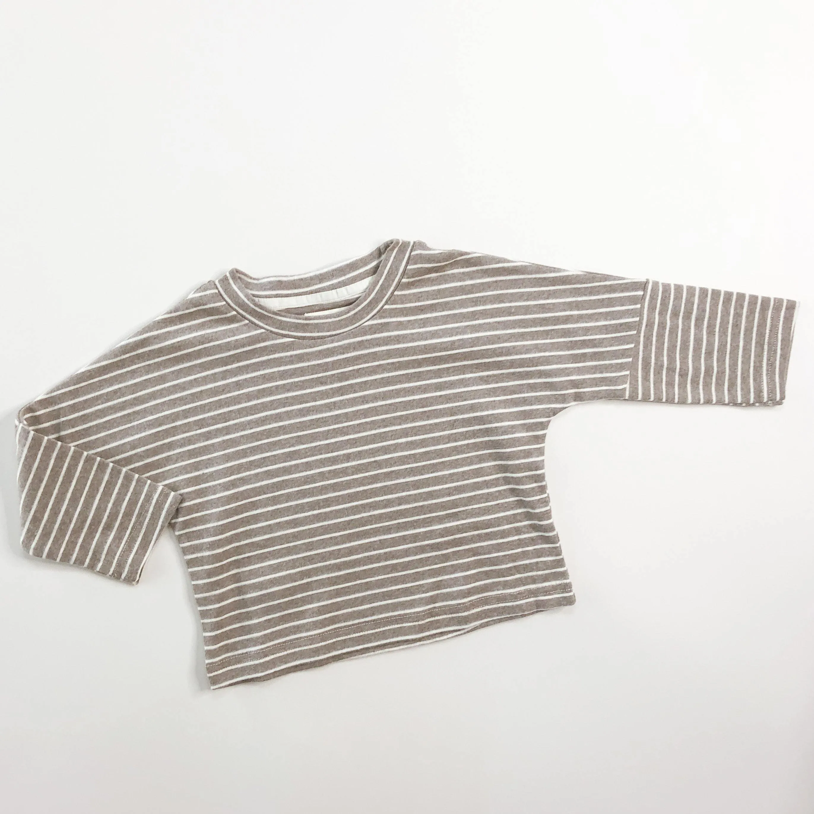 Brushed Cotton Stripe Long Sleeve Top