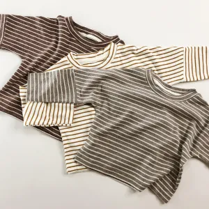 Brushed Cotton Stripe Long Sleeve Top