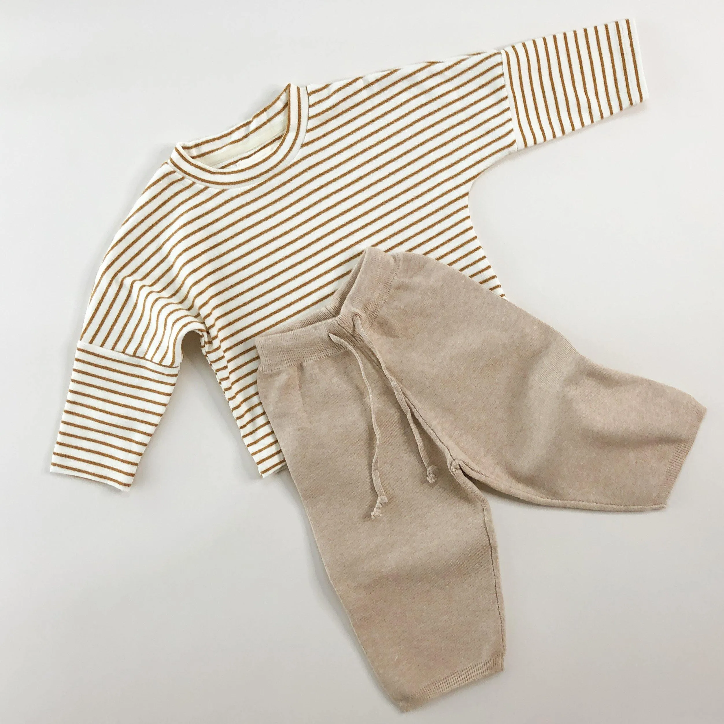 Brushed Cotton Stripe Long Sleeve Top