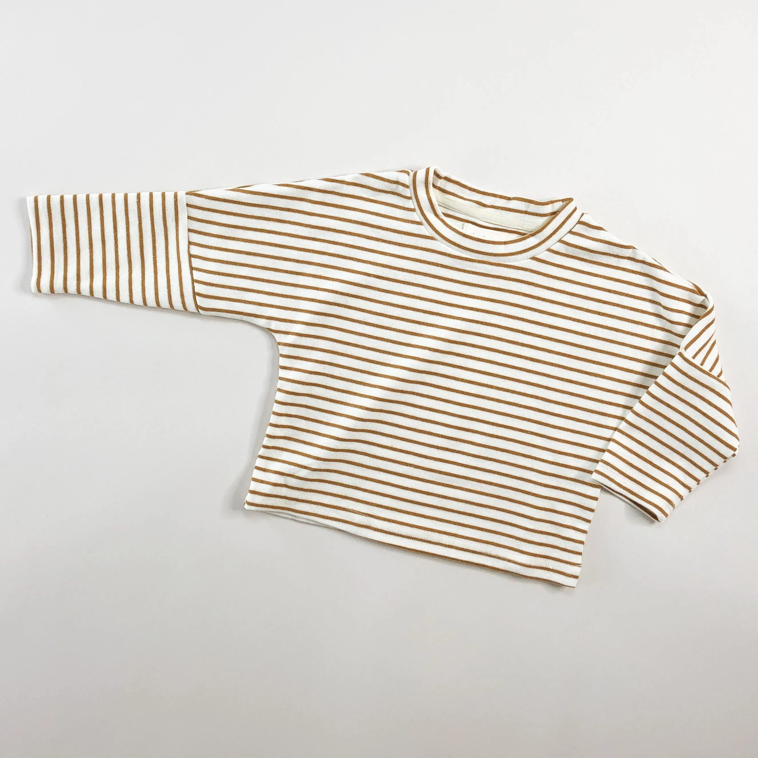 Brushed Cotton Stripe Long Sleeve Top