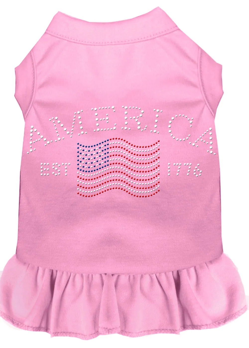 Classic America Rhinestone Dress Light Pink Xs