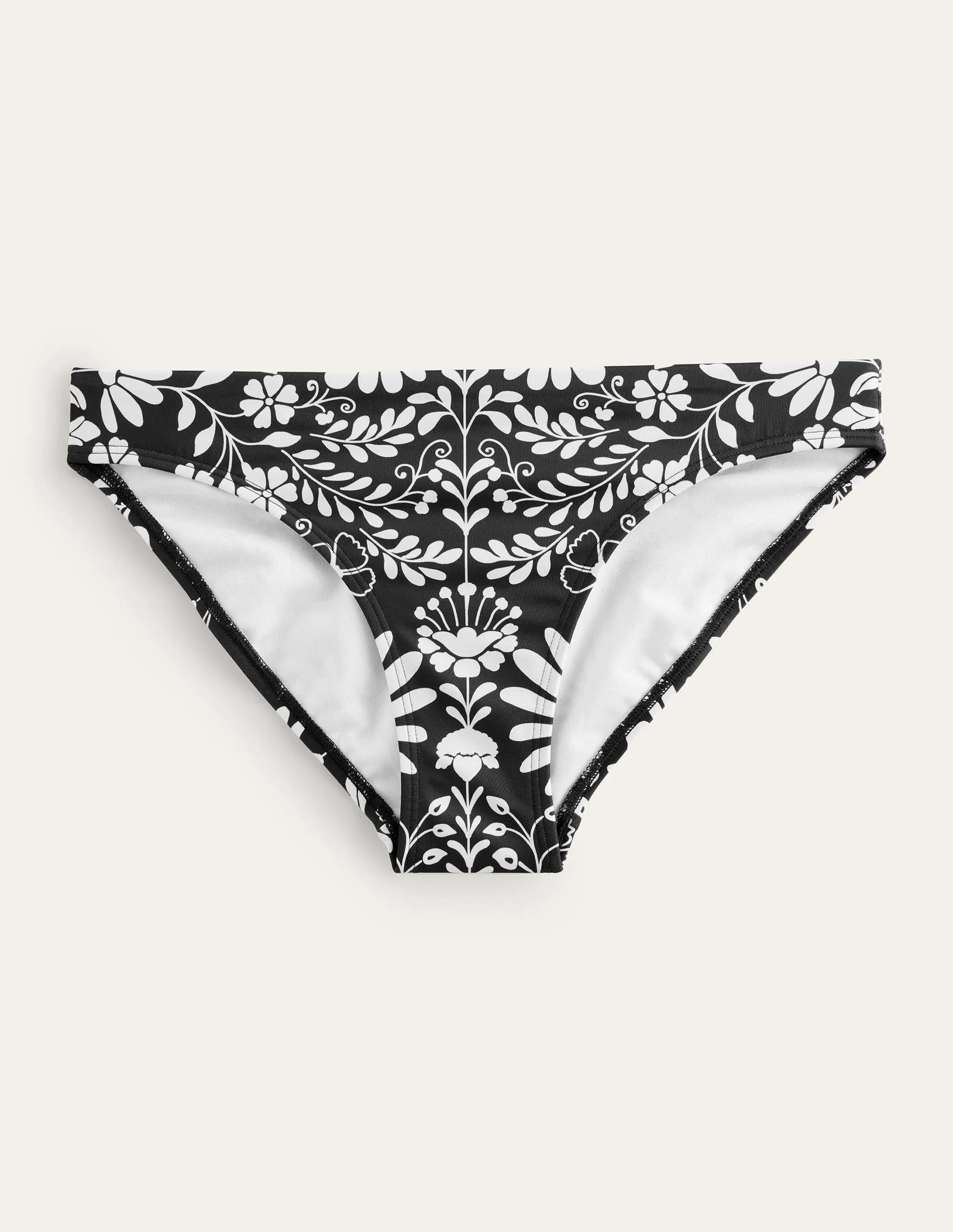Classic Bikini Bottoms-Nero, Gardenia Sprig