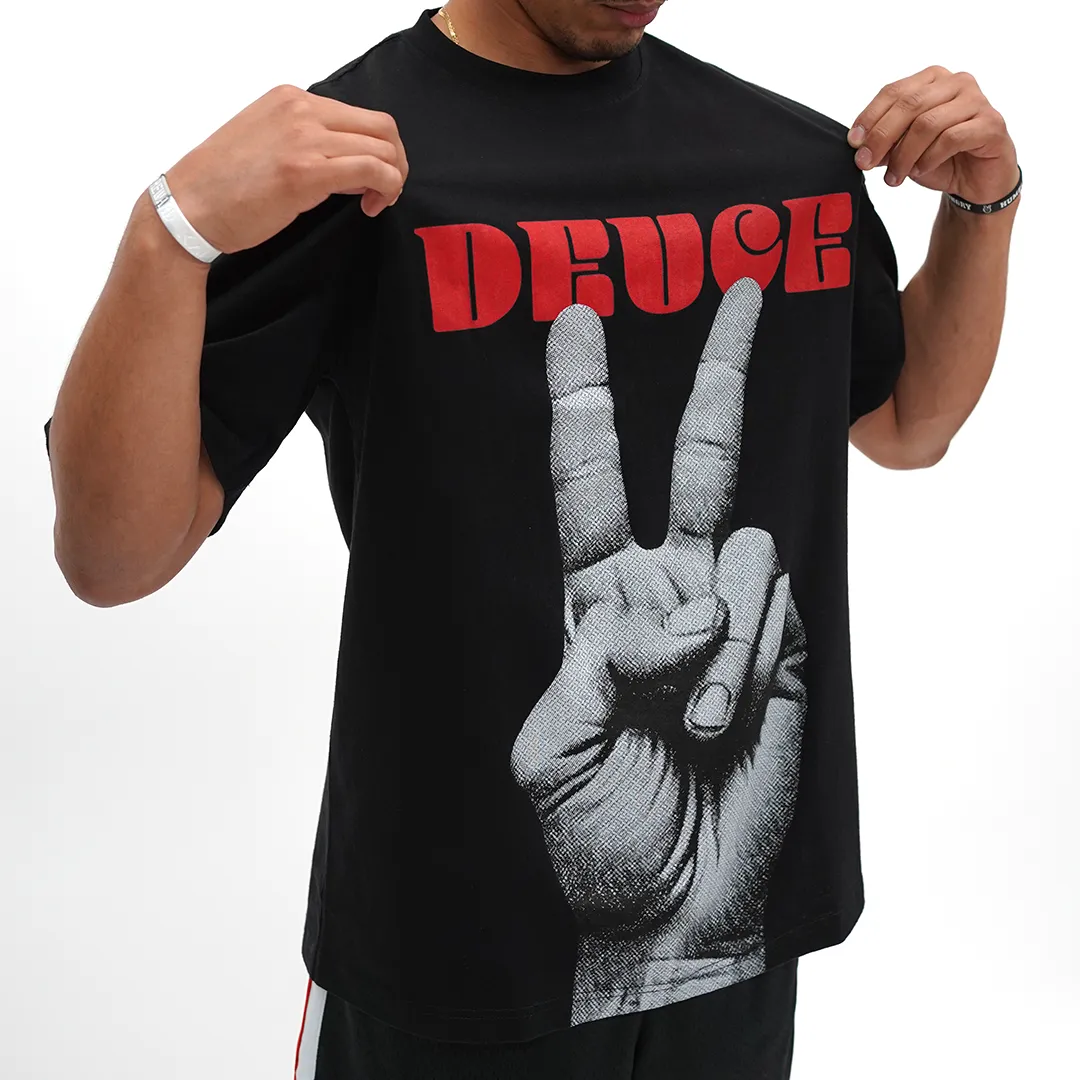 Deuce Peace Hand Tee | Black/Red