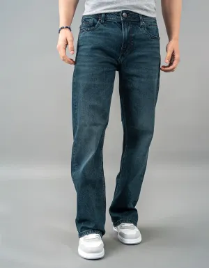 Dk Blue 5 Pocket Midrise Loose Fit Jeans