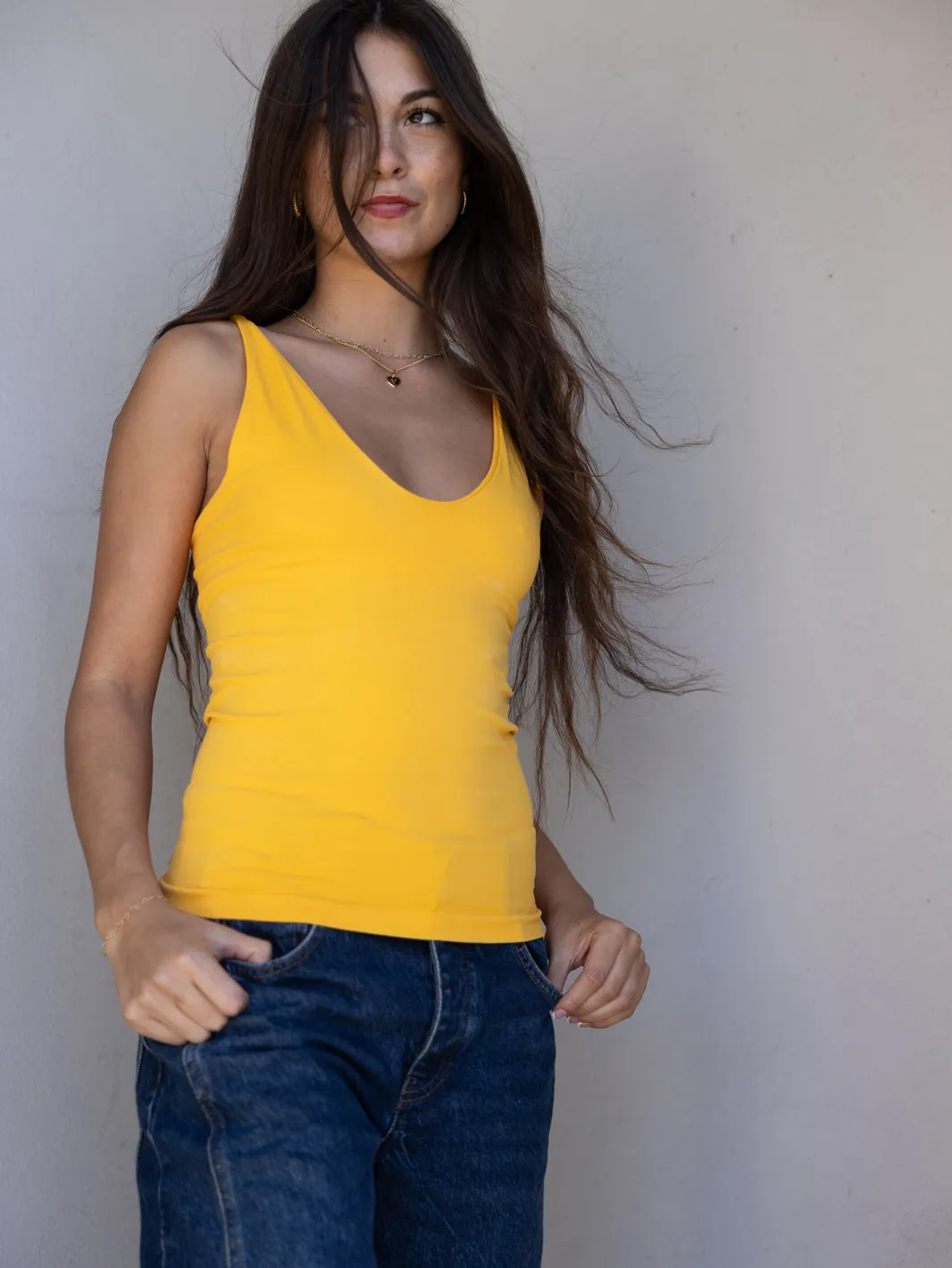 FREE PEOPLE - Seamless V-Neck Cami Top