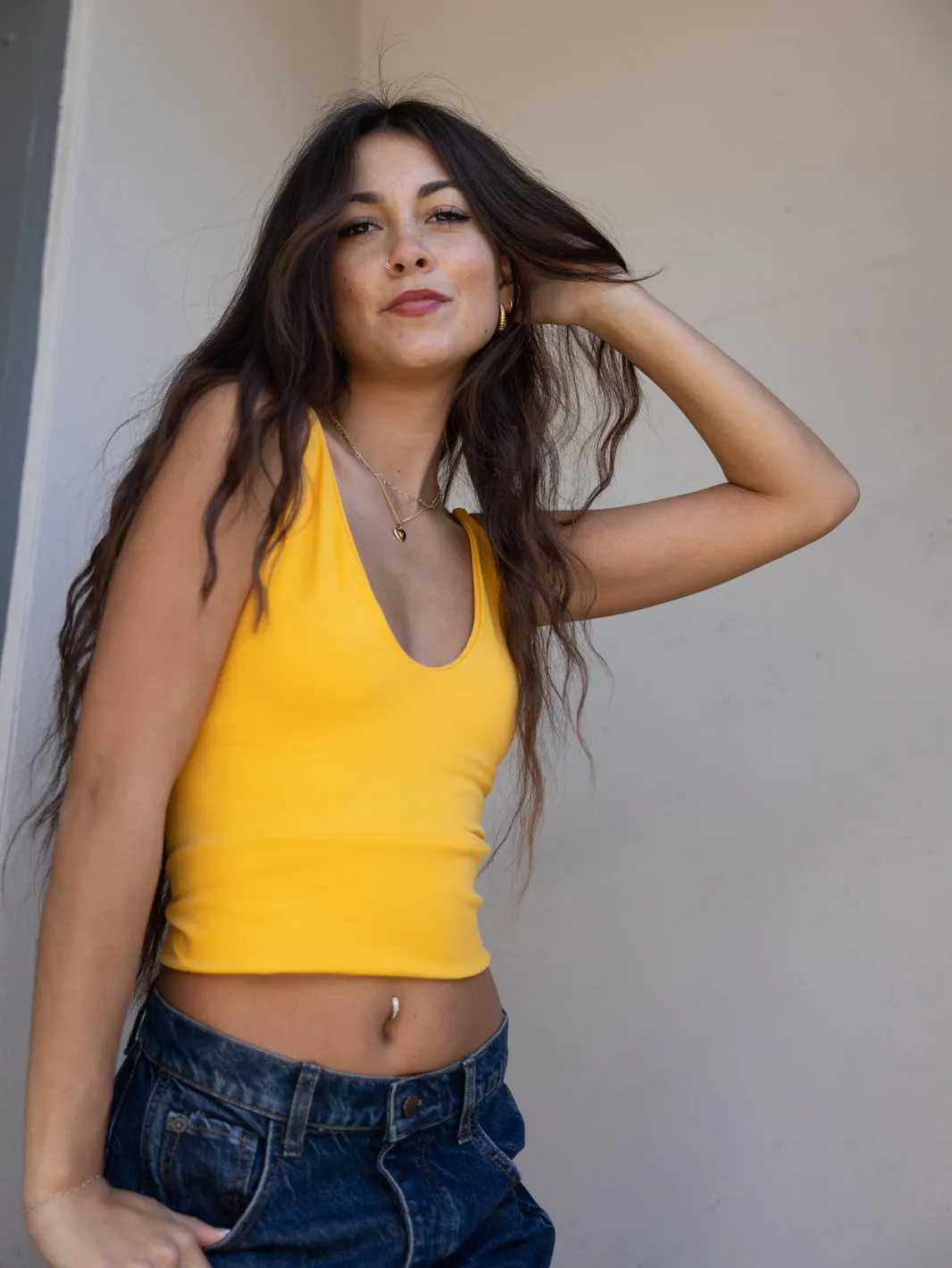 FREE PEOPLE - Seamless V-Neck Cami Top