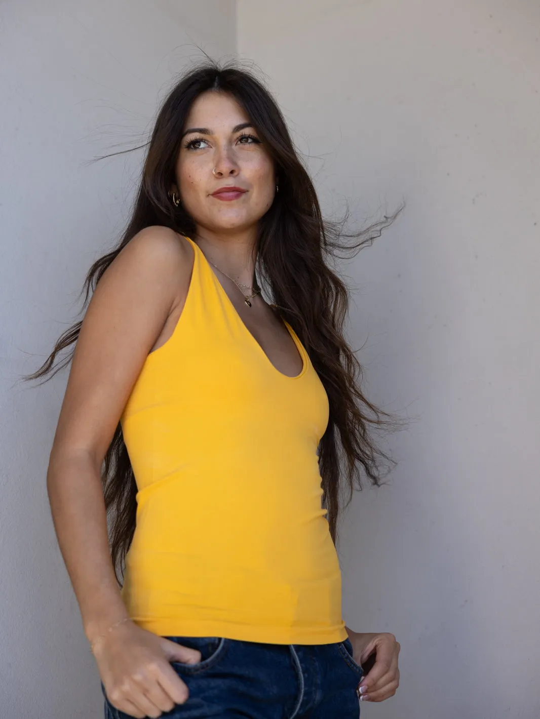 FREE PEOPLE - Seamless V-Neck Cami Top