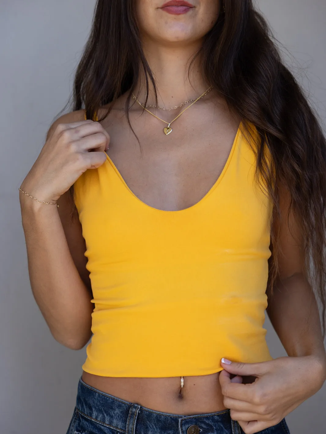 FREE PEOPLE - Seamless V-Neck Cami Top