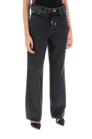 Ganni loose jeans with drawstring