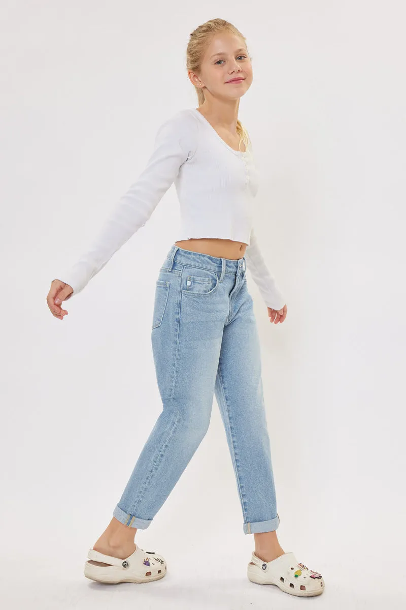 Halo Mid Rise Mini Mom Kid Jeans