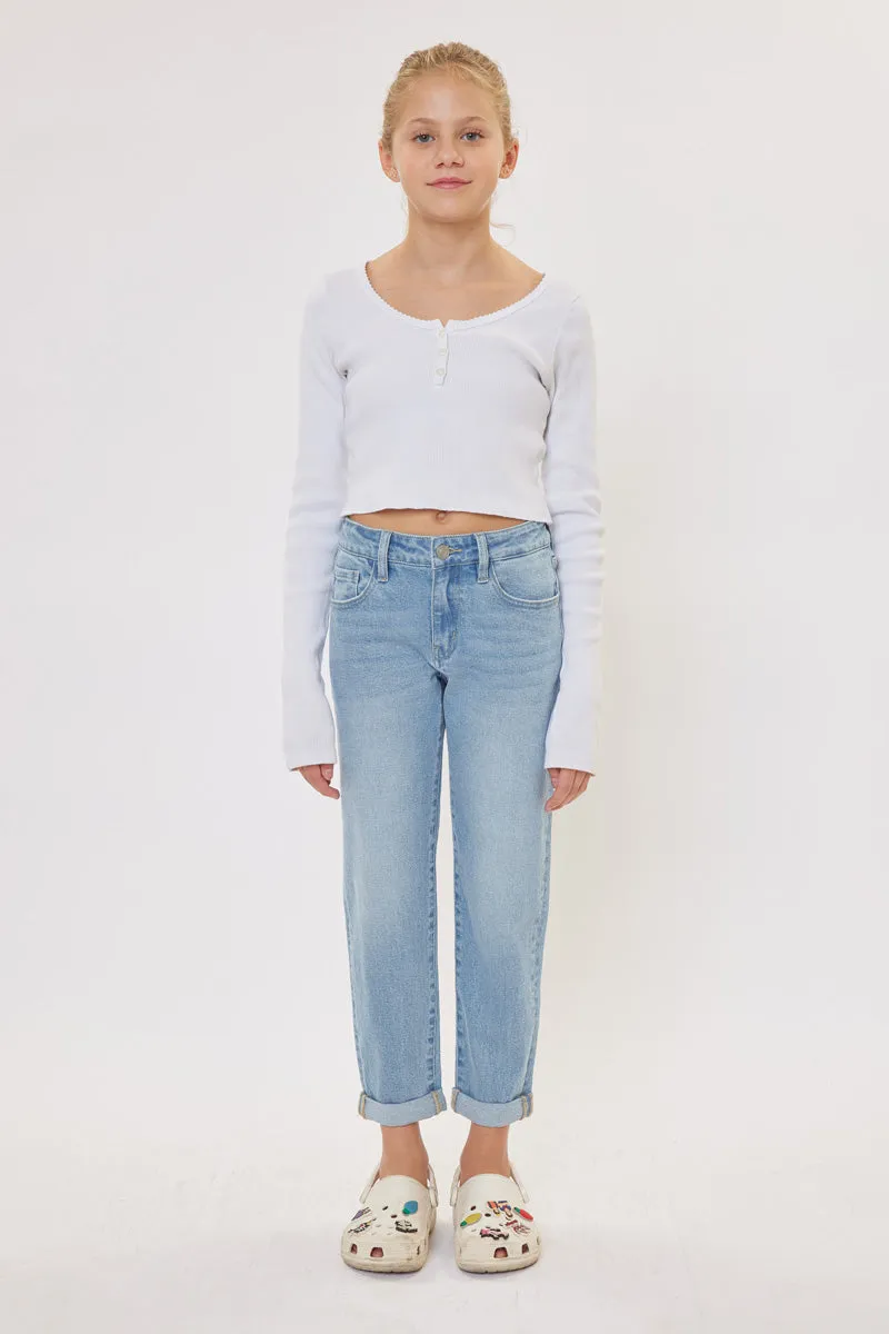 Halo Mid Rise Mini Mom Kid Jeans