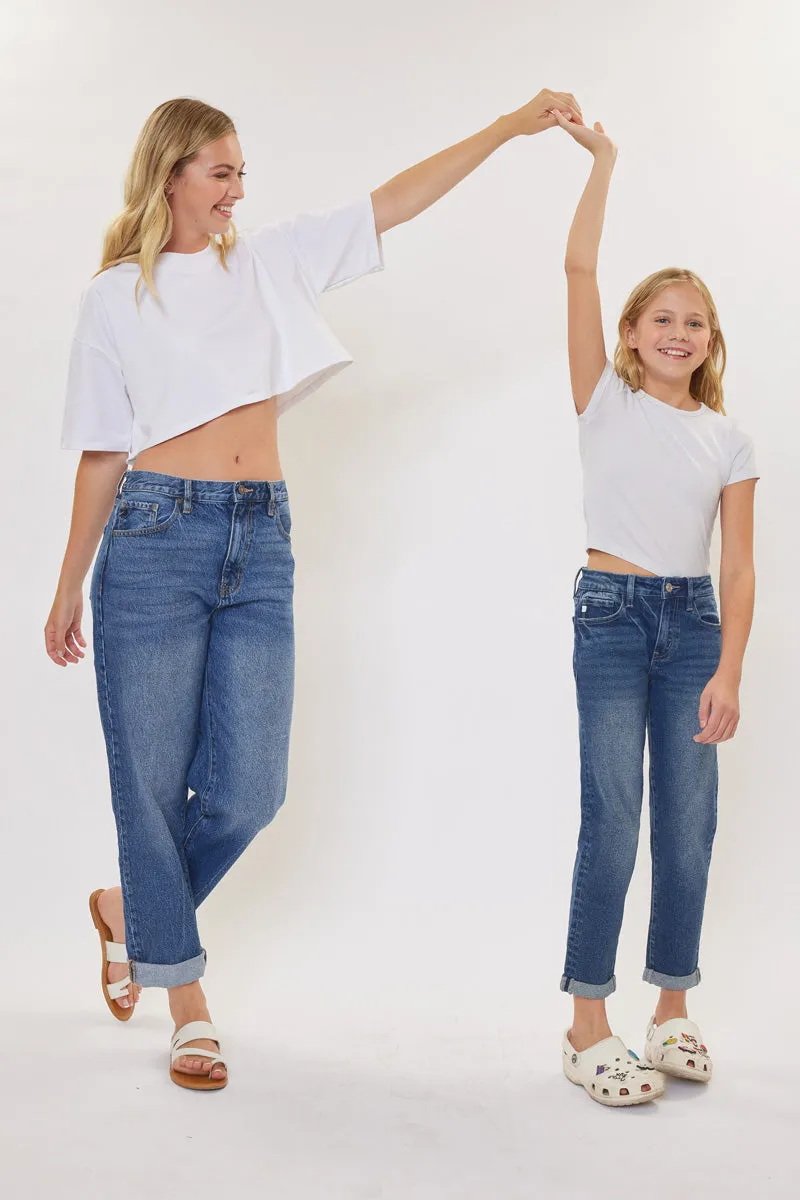 Halo Mid Rise Mini Mom Kid Jeans