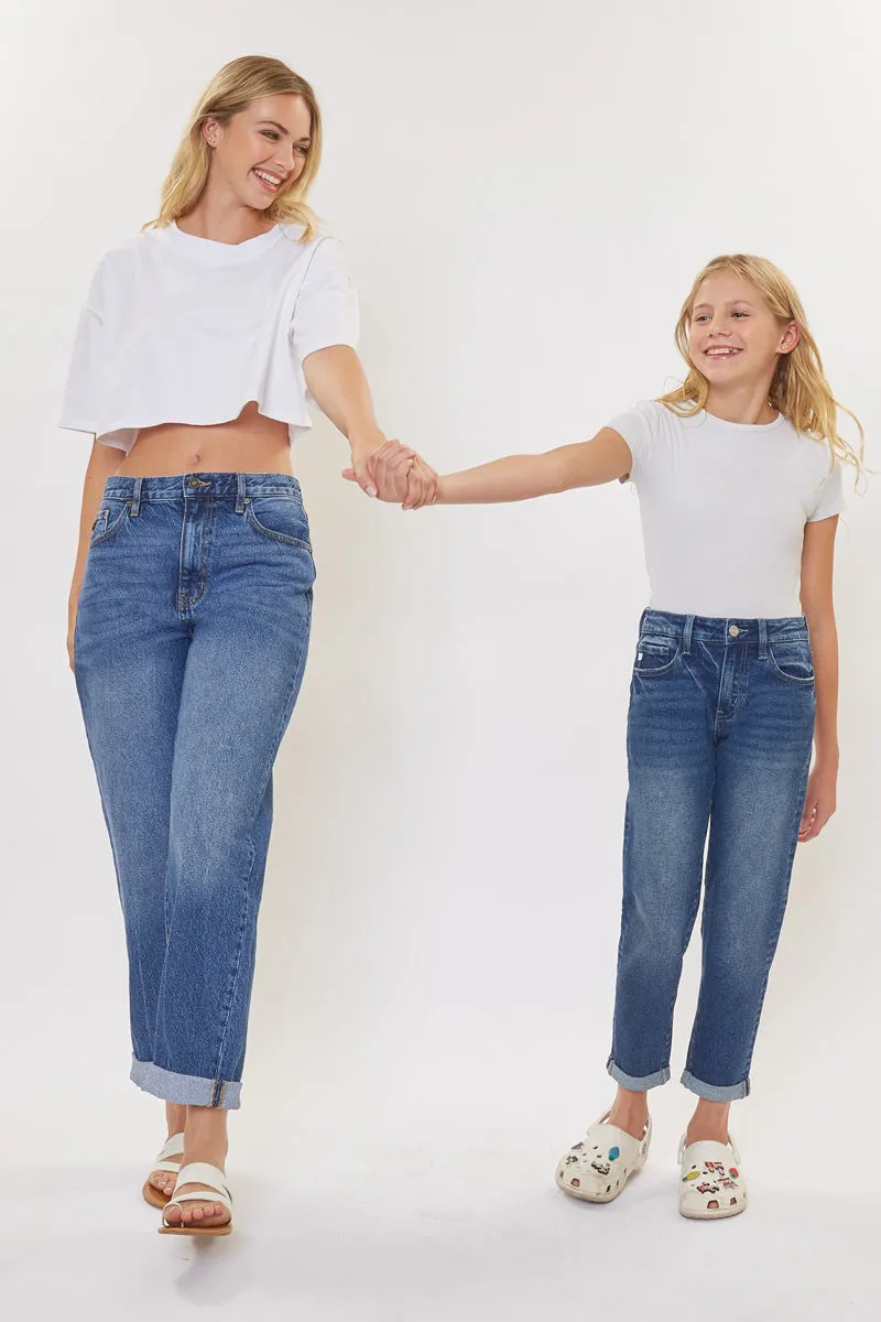 Halo Mid Rise Mini Mom Kid Jeans