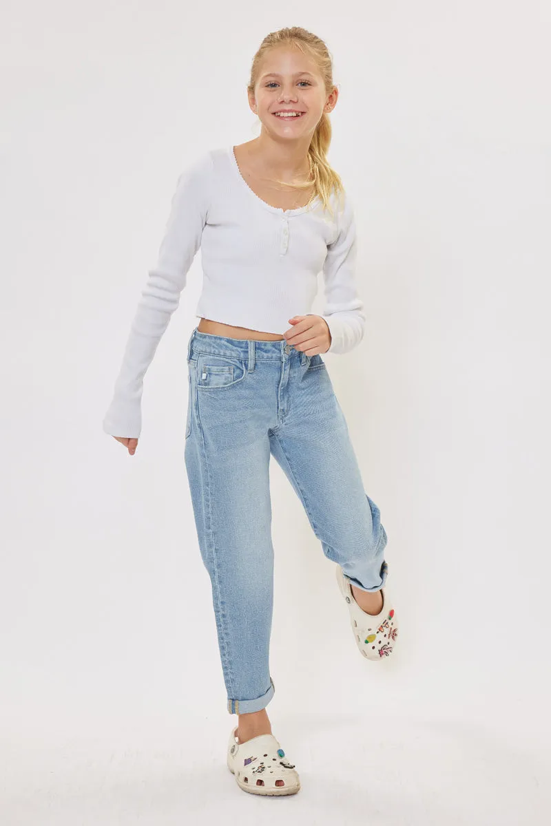 Halo Mid Rise Mini Mom Kid Jeans