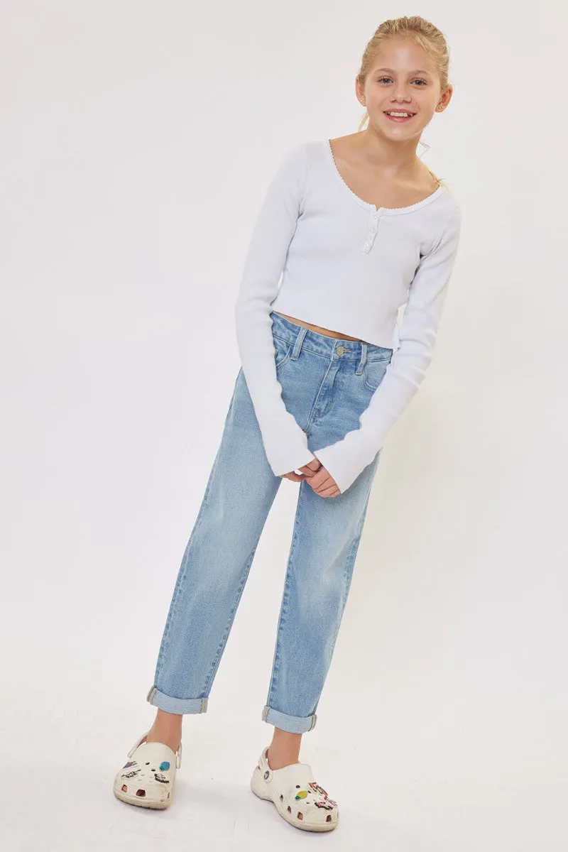 Halo Mid Rise Mini Mom Kid Jeans
