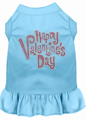 Happy Valentines Day Rhinestone Dress Baby Blue Sm