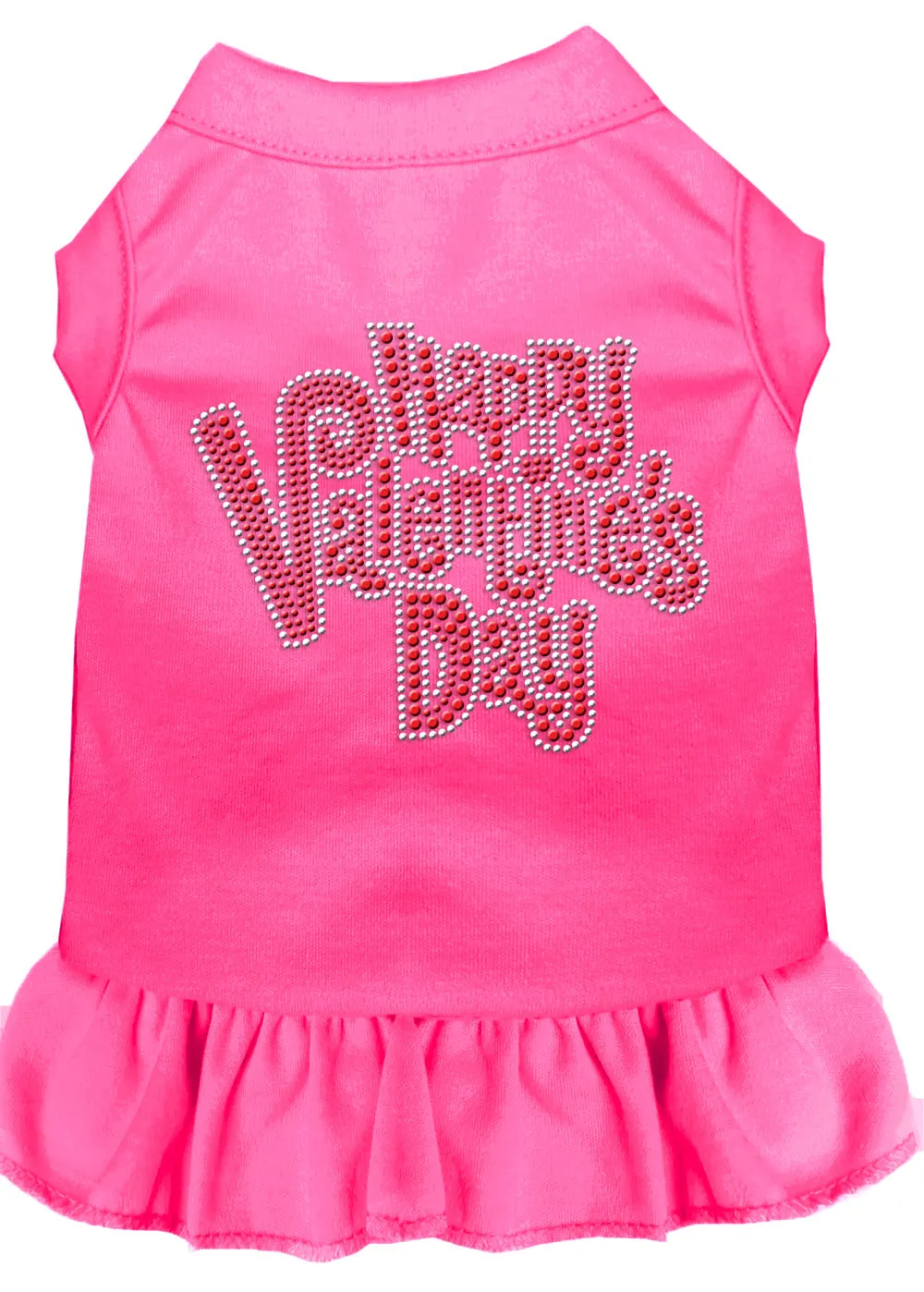 Happy Valentines Day Rhinestone Dress Bright Pink 4x