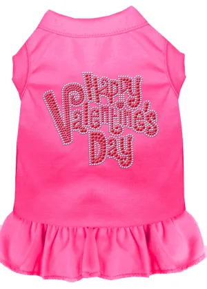 Happy Valentines Day Rhinestone Dress Bright Pink 4x