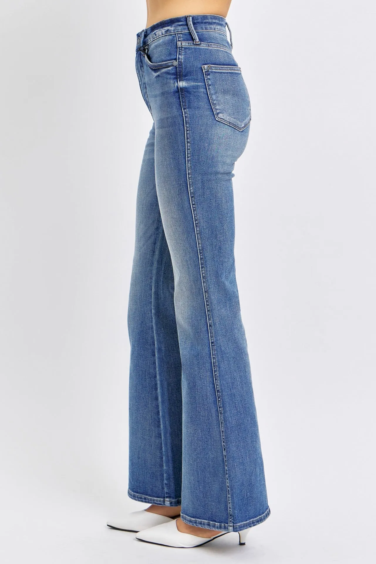 HW Tummy Control Contrast Wash Flare- Judy Blue