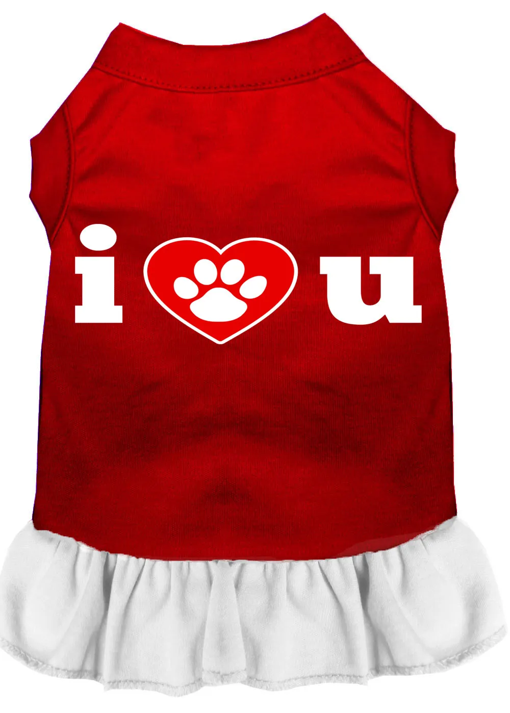 I Heart You Screen Print Dress Red With White Xs