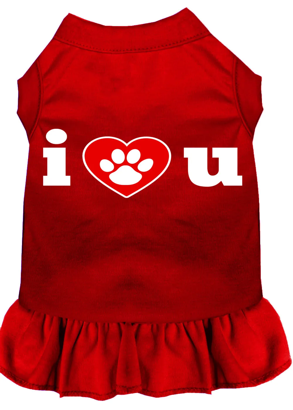 I Heart You Screen Print Dress Red Xl