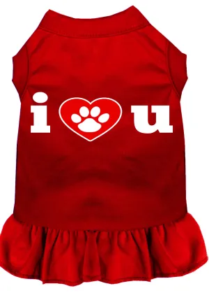 I Heart You Screen Print Dress Red Xl